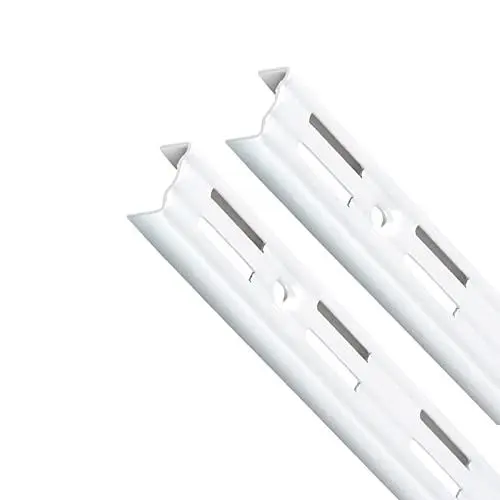 Produktbild: PRIOstahl® WANDSCHIENEN für REGALTRÄGER | 2 x SCHIENEN | 2-reihig | 1500 mm | Weiß | Regalhalter Wandregal Regalbodenträger Regal Regalwinkel