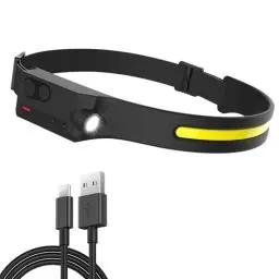 Produktbild: Pristar LED Stirnlampe Wiederaufladbar, Kopflampe Stirnlampes Aufladbar Wasserdicht USB COB Lampe Stirnband 5 Modi Gobeam 230 Headlamp Kopf Licht Joggen Laufen, Camping, Gassi Gehen, Angeln