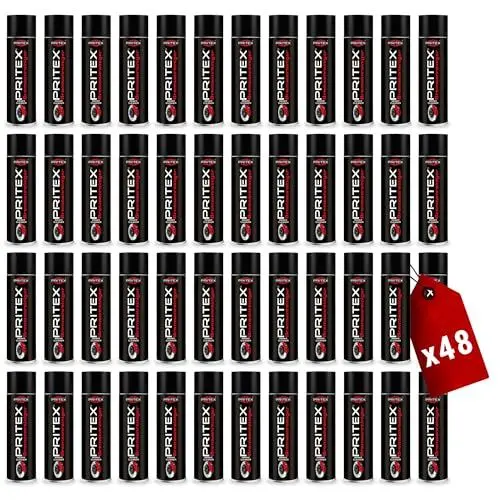 Produktbild: PRITEX – Bremsenreiniger Spray 48 x 500 ml – Auto Teilereiniger zur Entfettung von Bremsen, Kupplungen, Motor- & Maschinenteilen – rückstandsfrei & umweltneutral