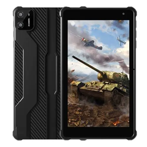 Produktbild: PRITOM 7 Zoll Android 14 Tablet PC mit 8GB RAM 64 GB ROM, 8-Core, 5G WiFi, Dual Kamera, Bluetooth, 7“ Tablet mit Schutzhülle