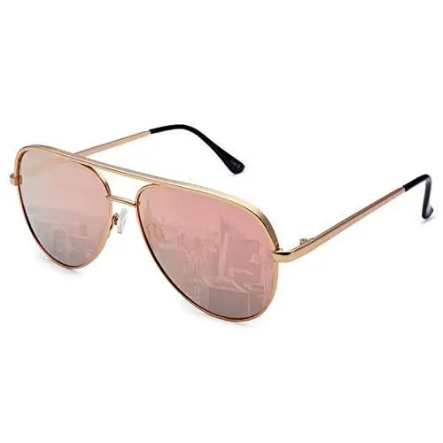 Produktbild: Pro Acme Polarisierte Pilot Männer Frauen Sonnenbrille, Retro Pilot für Radfahren Fahren Golf - UV400 Schutz Sonnenbrillen (Goldene Rahmen | Goldene Linse)