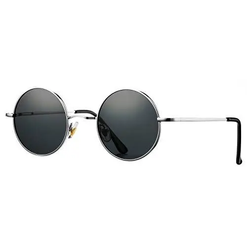 Produktbild: Pro Acme Retro Kleine Runde Polarisierte Sonnenbrille für Männer Frauen (Silber Rahmen | Grau Linse)