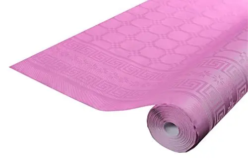 Produktbild: Pro Nappe Pronappe Tischdecke R482514I Einweg-Tischdecke aus Damastpapier Länge 25m Breite 1,20m (pro Rolle) Farbe Bonbonrosa Damastpapier mit schickem und klassischem Universalmuster