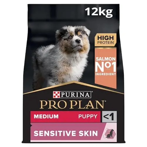 Produktbild: Pro Plan Medium Puppy Sensitive Skin, Welpenfutter trocken, reich an Lachs, 1er Pack (1 x 12 kg)