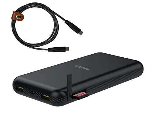 Produktbild: Pro User 3-in-1 Powerbank + USB HUB + SD Card Reader·· 20.100mAh Hochleistungs-Akku: 30Watt USB-C Power Delivery Plus 2 x 18W USB-A, incl. USB Kabel und Travel Case: lädt MacBook, Tablet, Handy