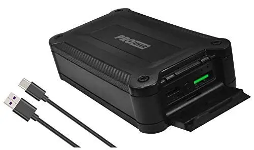 Produktbild: Pro User IP 67 wasserdichte Powerbank mit 10000mAh – extrem Kompakt und Robust·· Outdoor Akku mit USB-C Power Delivery und Schnellladefunktion Quickcharge·· 2 USB Ausgängen, 18W (Waterproof)