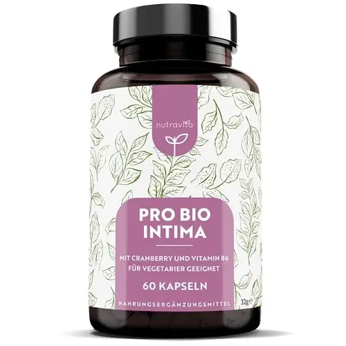 Produktbild: ProBio für Frauen - Formuliert für die der Frau - 60 vegane Kapseln - Bis zu 40 Milliarden KBE - 5 Stämme Lactobacillus mit Cranberry und Vitamin B6 - Nutravita