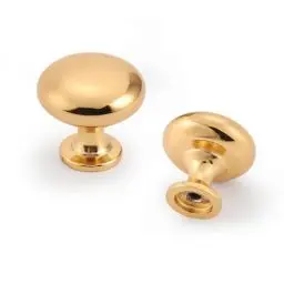 Produktbild: Probrico 15 Stück Gebürstete Gold Schrankknöpfe - Runde Pilz Küche Schublade Knöpfe - Massiv Möbel Heavy Duty Knöpfe