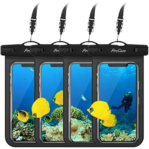 Produktbild: ProCase 4 Stück Wasserdicht Uni Handyhülle bis 6.9