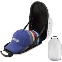 Produktbild: ProCase Baseball Cap Organizer Kappen Reise Case Hat Carrier Aufbewahrungstasche für 6-7 Caps Huthalter Hutaufbewahrung mit Verstellbarem Schulterriemen Tragetasche Halterung Eva Etui- Grau