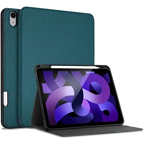 Produktbild: ProCase Buchdeckel Hülle für iPad Air 11 Zoll (M3/M2 2025/2024)，iPad Air 6/5/4 10,9 Zoll, Buch Case Cover mit Stiftehalter Schutzhülle mit Auto Aufwachen/Schlaf -Teal