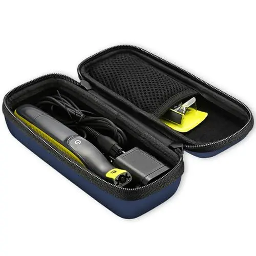 Produktbild: ProCase Tragetasche für Philips OneBlade Face & Body Reiseetui für Elektrischer Bartschneider, Rasierer und Trimmer Schutzhülle für OneBlade QP2734 QP6551 QP2824 QP6651 Hülle mit Handschlaufe -Navy