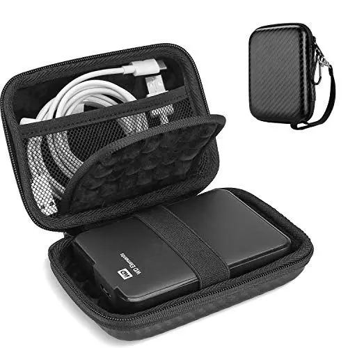 Produktbild: ProCase 2.5”Festplattentasche für Canvio Basics Western Digital WD Elements My Passport Seagate Portable Drive/Backup Plus Slim USB 3.0, Samsung T9 Portable Externe Festplatte Tasche -Twill