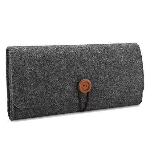 Produktbild: ProCase Filz Trage Tasche Hülle Etui Brieftache für Nintendo Switch OLED 2021 Switch 2017 mit 5 Spielpatronenhaltern, Ultra Dünn Reise Tragetache Schutzhülle, Felt Carrying Case Pouch –Schwarz