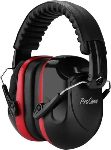 Produktbild: ProCase Gehörschutz NRR 28dB, Verstellbares Lärmschutz Kopfhörer mit Verdickter Geräuschdämpfender Schaumstoff für Mähen, Konstruktion & Holzarbeiten Passt für Erwachsene/Kinder