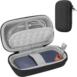 Produktbild: ProCase Festplattentasche für SanDisk Extreme Portable SSD/SanDisk Extreme PRO Portable SSD Externe SSD, Stoßfeste Hülle Tragetasche für SanDisk Extreme Hart Eva Tasche Case Reise -Schwarz