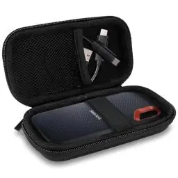 Produktbild: ProCase Hartschalen Festplatten Schutzhülle für SanDisk Extreme/SanDisk Extreme™ Pro/Crucial X8 Portable SSD 500GB/1TB/2TB Reisetasche Aufbewahrung Etui -Schwarz