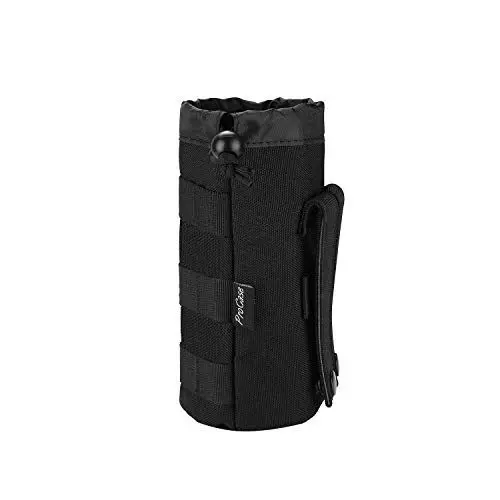 Produktbild: ProCase Taktisch Militär Molle Flaschen Halter mit Kordelzug und Mesh Unterseite,Wasserflasche Trinkflasche Tasche,Tragbarer Wasserbehälter Beutel Tasche für Camping Wandern Jagd Reisen –Schwarz