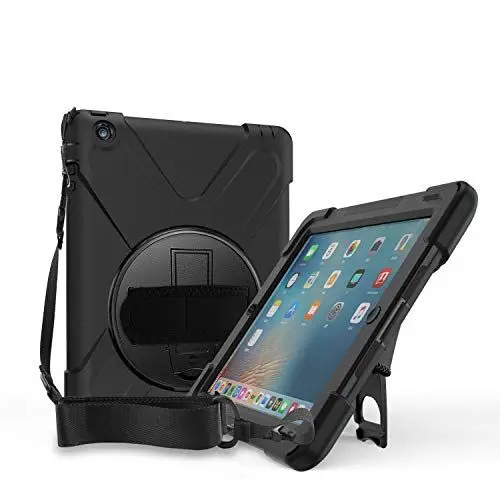 Produktbild: ProCase iPad 2 3 4 Hülle Case Handschlaufe (360° Handschlaufe Kickstand, Stylus-Halter) (Alt Model), Stoßfest Schutzhülle Cover mit Verstellbar Riemen Schultergurt für iPad 2/iPad 3 /iPad 4 –Schwarz