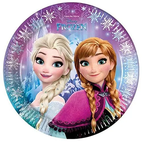 Produktbild: Procos 10040687 86755 - Partyteller Eiskönigin, 8 Stück, Durchmesser 23 cm, Pappteller, Teller, Einweggeschirr, Tischdekoration, Party, Anna, Elsa, Frozen