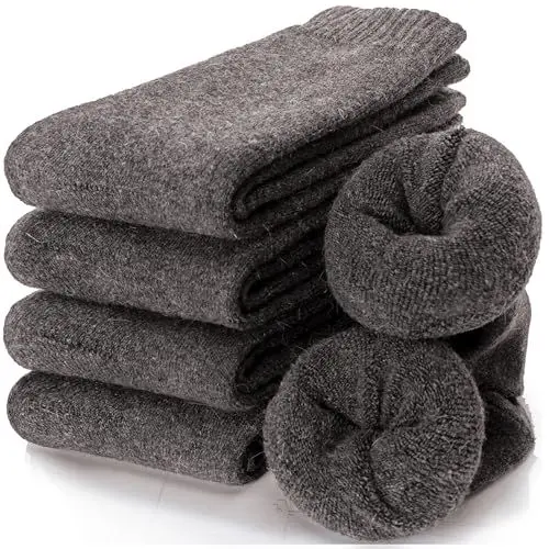 Produktbild: PROETRADE Merino Thermosocken Wollsocken Herren Damen Socken Dicke Warme Wolle Wintersocken Wandersocken Sportsocken Atmungsaktiv Trekkingsocken Geschenke Arbeitssocken(Dunkelgrau)