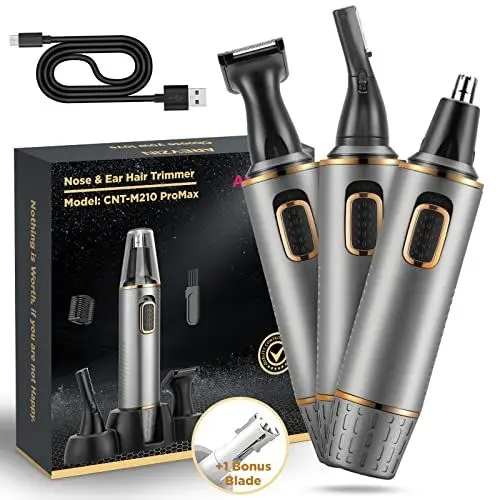 Produktbild: Nasenhaartrimmer Herren,Professioneller USB Wiederaufladbar Nasenhaartrimmer,3 in 1 Nasenhaarentferner mit IPX7 Wasserdicht, Dual-Klingen, Einfache Reinigung