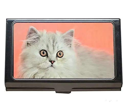 Produktbild: Professioneller Visitenkarten-Etui, flauschige Haustier-Tierkatze Edelstahl-Kartenhalter