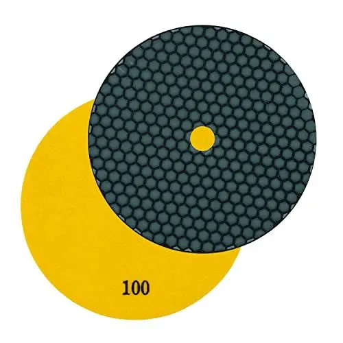 Produktbild: Profi Diamant-Schleifpad für Trockenschliff 125mm Körnung 100 Klettaufnahme für Naturstein Kunststein Granit Marmor Glas Keramik Fliesen