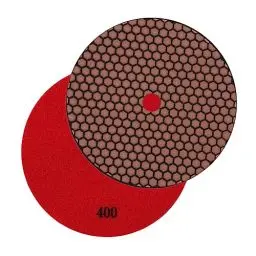 Produktbild: Profi Diamant-Schleifpad für Trockenschliff 125mm Körnung 400 Klettaufnahme für Naturstein Kunststein Granit Marmor Glas Keramik Fliesen