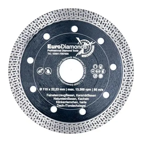 Produktbild: Profi Diamant Trennscheibe Granit SUPERCUT 115 mm x 22,2 für Fliese Feinsteinzeug Naturstein Dachziegel extrem leichtläufig