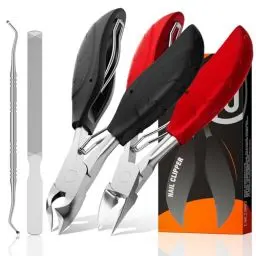 Produktbild: Profi Nagelschere Nagelknipser Set, 4 Pcs Nagelpflegeset Nagelset mit Nagelschere für Fussnägel, Scharf Nagelknipser für Dicke Eingewachsene Fußnägel, Maniküre Pediküre Set mit fusspflege Nagelzange