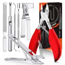 Produktbild: Profi Nagelschere Nagelknipser Set, 7 Pcs Nagelpflegeset Nagelset mit Nagelschere für Fussnägel, Scharf Nagelknipser für Dicke Eingewachsene Fußnägel, Maniküre Pediküre Set mit fusspflege Nagelzange