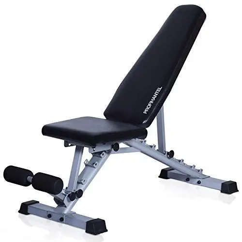 Produktbild: Profihantel Transformer 3in1 Hantelbank – Intelligentes Umbausystem, vollwertiges Curpult für Bizepstraining und Rückentrainer für Hyperextensions, Beinhalterung für Bauchtraining, inkl. Trainingsposter, Trainingsplan und Ratgeber