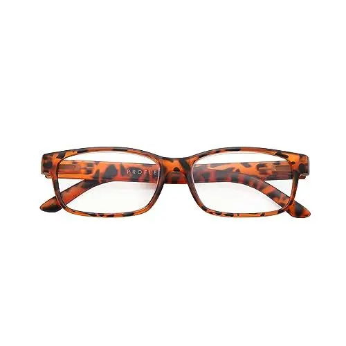 Produktbild: PROFLEX Safari Lesebrille gegen Kopfschmerzen, BluOptix Blaulichtblockierung, Federscharniere, robust, stoß und kratzfest, Unisex (Herren + Damen), stilvoll (TS·· +2,5)