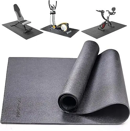 Produktbild: PROIRON Schwerlastbereich Bodenschutzmatte Fitnessgerät, Fitness 6mm Dicke, Laufband Matte Schutzmatten, Matten Fitnessraum Bodenmatte Unterlegmatte für Crosstrainer - auch als Yoga Matte