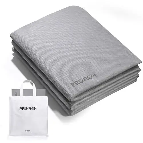 Produktbild: PROIRON Yogamatte Faltbar TPE, Reise Yogamatte rutschfest & leicht 183cm x 61cm x 7mm, Gymnastikmatte mit Tasche für Fitness Pilates - Grau