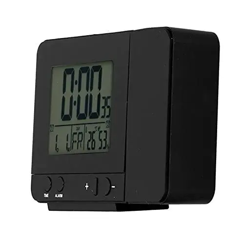 Produktbild: Projektionsuhr mit Uhrzeit, Temperatur, Schwarzer LCD-Bildschirm, Heimbedarf, Alarm, USB-Aufladung für 12 Bis 24 Stunden, Datum und Anzeige, Snooze, Digitales Schlafzimmer, Büro,