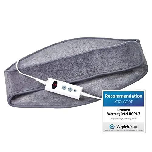 Produktbild: Promed Heizgürtel Hgp-1.7, Wärmegürtel für Rücken & Nieren, Wärmekissen mit Abschaltautomatik, Heizkissen mit Überhitzungsschutz, 10 Temperaturstufen, schnelles aufwärmen, waschbar