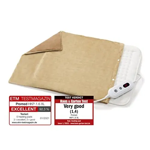 Produktbild: Promed Heizkissen Hkp - 1.6 Xl, Wärmekissen Mit Abschaltautomatik, 6 Temperaturstufen, Schnelles Aufwärmen, Turbo Heat, Xl-Maße 46 X 35 Cm, Waschbar, Inklusiv Kissenbezug, Überhitzungsschutz