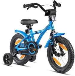 Produktbild: PROMETHEUS BICYCLES Kinderfahrrad 14 Zoll ab 4 Jahren - Kinder Fahrrad Mädchen Jungen Fahrrad Kinder mit Stützräder Rücktrittbremse in Blau