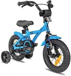 Produktbild: PROMETHEUS BICYCLES Kinderfahrrad ab 3 Jahren - 12 Zoll Kinder Fahrrad Mädchen Jungen Fahrrad Kinder mit Stützräder Rücktrittbremse in Blau