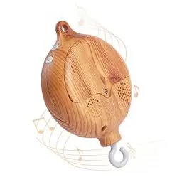 Produktbild: Promise Babe Baby Mobile Spieluhr Holzoptik Music Box Bettglocke,Elektrisch Baby Spieluhr 35 Melodie,Bettglocke Anhänger Babybett Deko,7cm*7cm Nachahmung Holzoptik Bedbell Holzimitat ohne Batterie