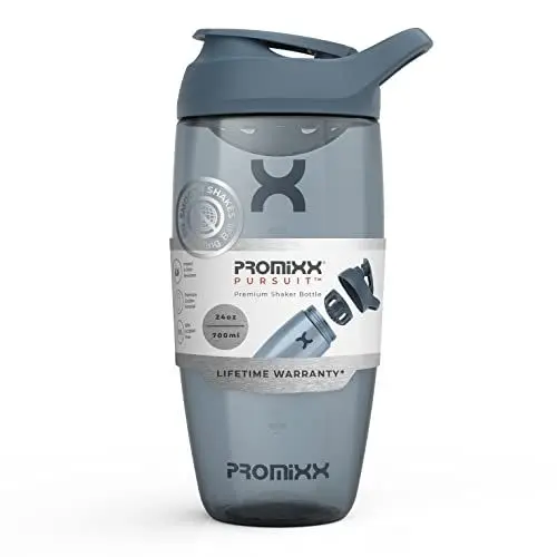 Produktbild: Promixx Fitness,Unterwegs, Pursuit Shaker Proteinshake - Premium Protein Shaker - Langlebiger, Auslaufsicherer, Geruchsneutraler Shake Becher – 700 ml, Ecozen (Dunkelblau)