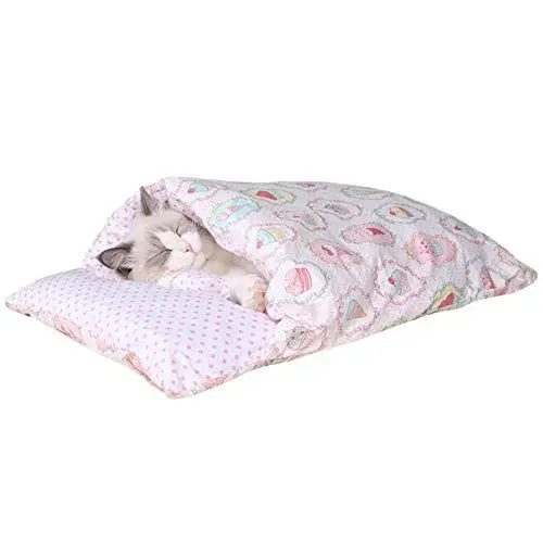 Produktbild: Prom-note Katzenhöhle Katze Schlafsack Erwärmung Waschbare Haustierbetten Kuschelsack Decke Matte Katzen Hunde Nest Höhlenhaus Gemütlich Bedeckt Kitty Welpenbett