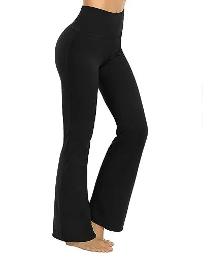 Produktbild: Promover Yoga Hose Damen Hohe Taille Bootcut Sporthose Strecken Activewear Hose Trainieren Bootleg Schlaghose Fitness Yogahose Flare Hose Aktive Freizeit Jazzpants