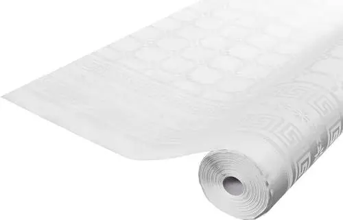 Produktbild: Pronappe Tischdecke R480001I Einweg-Tischdecke aus Damastpapier Länge 100m Breite 1,20m Farbe weiß Damastpapier mit schickem und klassischem Universalmuster