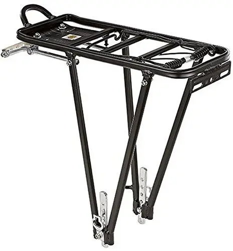 Produktbild: Prophete Fahrrad-Gepäckträger, Alu-Gepäckträger für 26-28 Zoll Fahrräder, mit Federklappe, Luftpumpenhalter, Spanngurt und Reflektorhalter