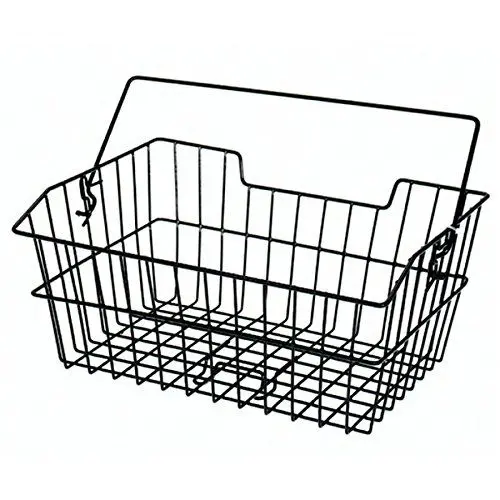 Produktbild: Prophete Fahrradkorb/Einkaufskorb für Gepäckträger, PE-kunststoffbeschichtet, mit Einhakkrallen, Tragegriff, abgeschrägt, 400 x 300 x 185 mm, schwarz