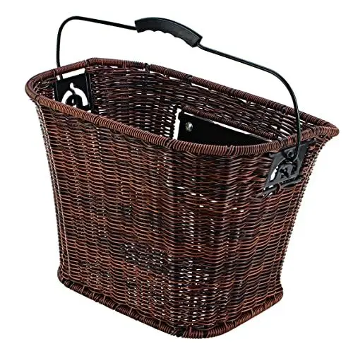 Produktbild: Prophete Fahrradkorb City Rattan-Optik, inkl. E-BIKE Halter, für Lenkerbefestigung, Farbe: braun