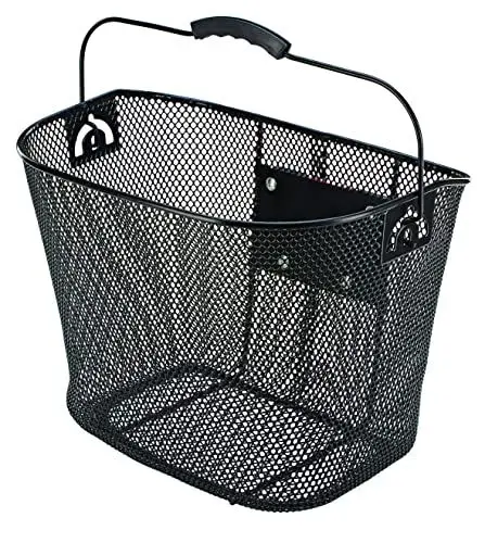 Produktbild: Prophete Fahrradkorb, abnehmbar, mit Lenkeradapter, PE-kunststoffbeschichtet, engmaschiges Wabengitter, 340 x 250 x 260 mm, schwarz